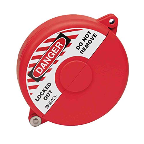 Brady Hinged Gate Valve Lockout, Red, for 5