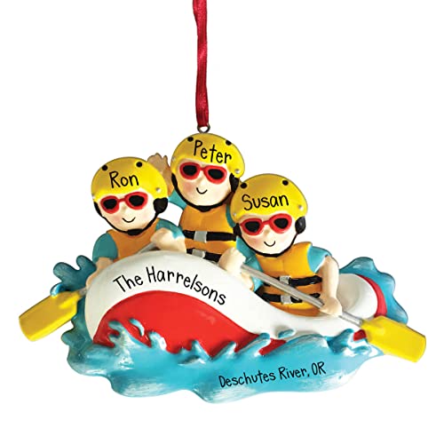 Personalized Rafting Family Ornament 3