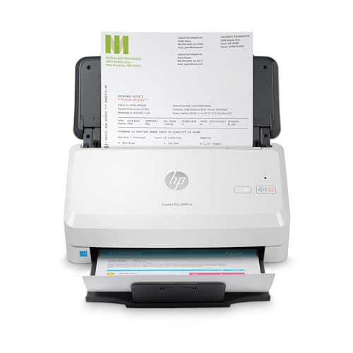 HP ScanJet Pro 2000 s2, Scanner, Einzelblattzufuhr, 50-Blatt ADF, USB 3.0, bis zu 3.500 Seiten täglich, Kurzbefehle