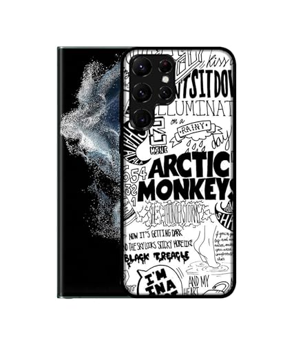 Image of Arctic Monkeys Pattern Design Premium 2D Printed Metal Back Case Cover for Samsung Galaxy S22 Ultra 5G