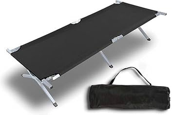 Foldable Camping Cot Bed with Carry Bag, Stainless Steel Frame, Portable & Space Saving Bed for Adults, Travel, Hiking & Outdoor Use