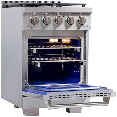24 in. 2.5 cu. ft. Propane Gas Range and Convection Oven in Stainless Steel with True Simmer Burners
