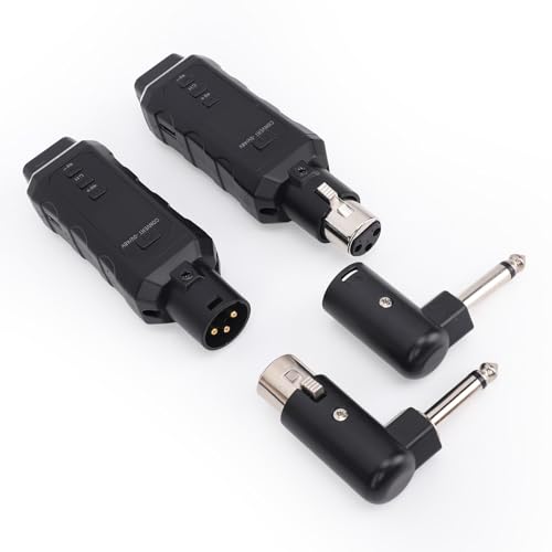 Alomejor Wireless Microphone Transmitter Receiver, Micrófono Dinámico y Condensador con Batería Recargable, Adaptador Versátil para Mezclador de Sonido XLR y Guitarra Eléctrica (1 para 1) miniatura 4