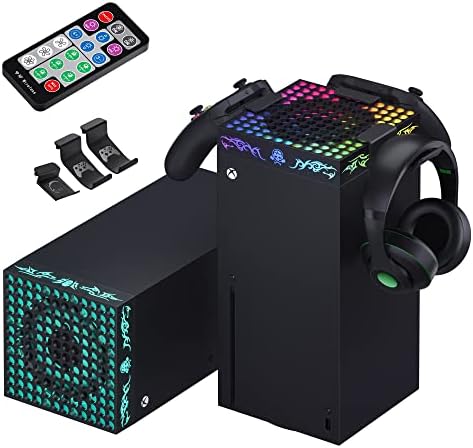 Narati Cooling Fan for Xbox Series X with RGB LED Light, Fan Cooling System, 1800 RPM 3 Gears Adjustable Fan Speed, 200+ Light Effects with Remote Control for Xbox Series X Accessories