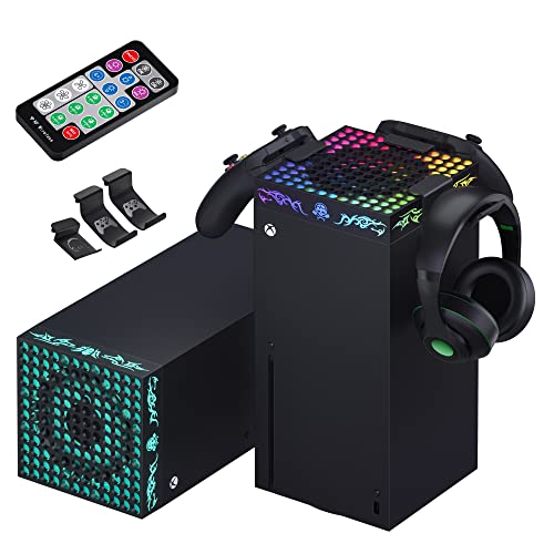 Narati Cooling Fan For Xbox Series X With Rgb Led Light, Fan Cooling System, 1800 Rpm 3 Gears Adjustable Fan Speed, 200+ Light Effects With Remote Control For Xbox Series X Accessories #TOP3