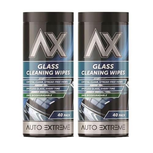MSQUARE Glass Cleaning Wipes, Streak-Free, Crystal Clear, Spotless Shine with Every Wipe, Easy & Effortless Cleaning, Wet Wipes for Windscreen, Windows & Mirrors (2Pcs)