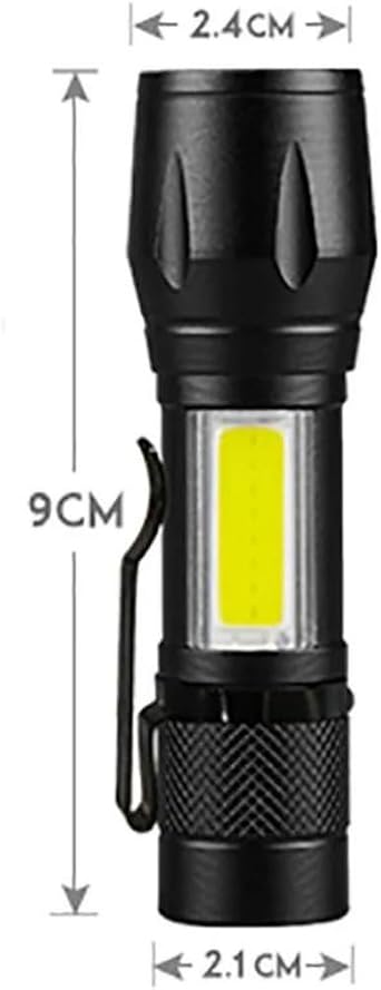 Jouis Flashlight Led USB RECHARGEABLE-Metal Ultra Powerful Bright Zoom Mini Size Flashlight [Energy Class A++]Media Lamp Earthquake, Police, Gendarmerie, Police, Watchman's Flashlight [Energy Class A++]