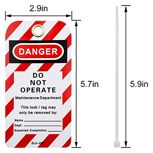 Safby Lockout Tagout Tags, 5.7"X2.9", Osha Compliant, Loto Lock Out Tag Out 100 Pack (100 Pcs) #TOP3