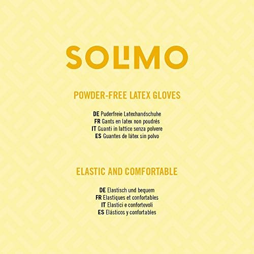 Amazon Brand - Solimo Kitchen Gloves Yellow, 5 pairs, Size: Medium