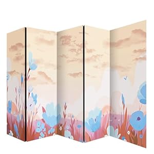 Decorative Room Divider Screen, 3-Panel Folding, Floral Design Decorative Room Divider Screen 3 Panel Folding Floral Design