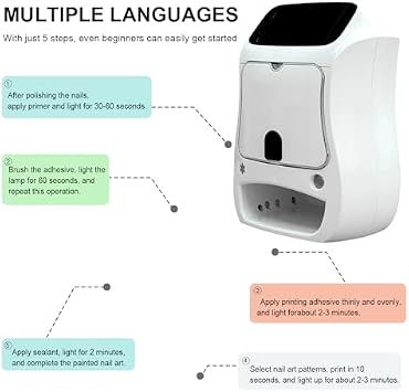 3d Nail Printer Machine, Portable Diy Nail Art Color Printing Machine, Smart Automatic Nail Printer With Touch Screen, For Diy