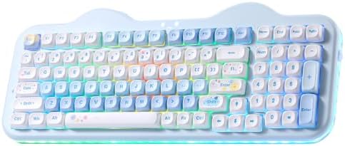 YUNZII C98 Cute Cake Wireless Mechanical Keyboard(Blue, Milk Swit...