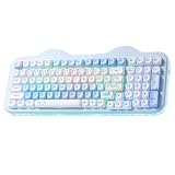 YUNZII C98 ワイヤレスメカニカルキーボードテンキー付き 98キー BT5.0/2.4GHz/USB-C ホットスワップ ガスケットマウント キーボード PBT MOAキーキャップ カスタムRGBバックライト搭載 可愛いケーキ Win/Mac対応 技適認証取得 (ブルー, キャンディーリニアスイッチ)