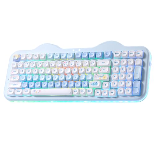 YUNZII C98 Cute Cake Wireless Mechanical Keyboard(Blue, Milk Switch)