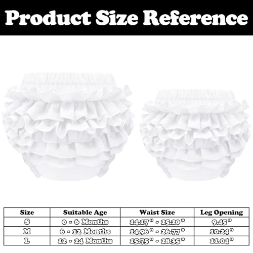 Sarfel Baby Diaper Covers for Girls 2T Toddler Bloomers for Toddler Girls White Diaper Cover Baby Girl Bloomers for Baby Girls - Thumbnail 7