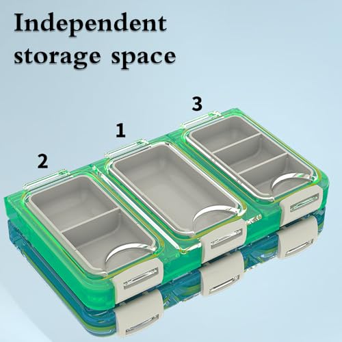 Fishing Lure Tackle Box,Waterproof ABS Double Layers Fishing Tackle Case for Vest Casting Fly Fishing, Blue - Image 2