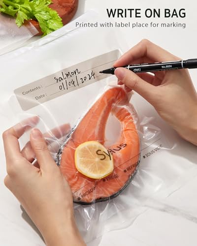 Syntus Vacuum Sealer Bags, 150 Count Gallon 11\" x 16\" and Quart 8\" x 12\" and Pint 6\" x 10\" Comercial Grade PreCut Bag for Food, Food Vac Bags for Storage, Meal Prep or Sous Vide - Thumbnail 3