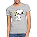 Spreadshirt Peanuts Snoopy Et Woodstock T-Shirt Femme, XXL, Gris chiné