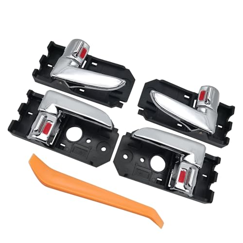 NewYall Chrome Front Rear Interior Door Handles Set for Kia Spectra 2004-2009 Spectra5 2005-2009 Inside Left Driver and Right Passenger Side 82610-2F020 82620-2F020