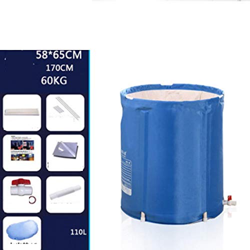 Pugrwei 折り畳み 浴槽 ポータブルバスタブ 家庭用 浴槽 大人 バスタブ 子供 ファミリー バスルーム 簡易浴槽 たらい 浸漬式 浴槽 折りたたみ お風呂 スパ サウナ バス用品 キャンプ 水風呂 プール 持ち運び便利 シャワールームに バケツ