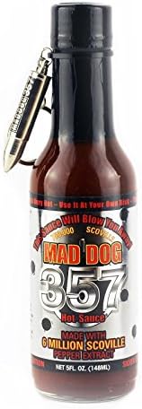 Mad Dog 357 Silver Collector's Edition Hot Sauce, Bullet Keychain, 5 oz