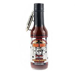 Image of Mad Dog 357 Silver Collector's Edition with bullet Key Chain Hot Sauce, 5 Ounce