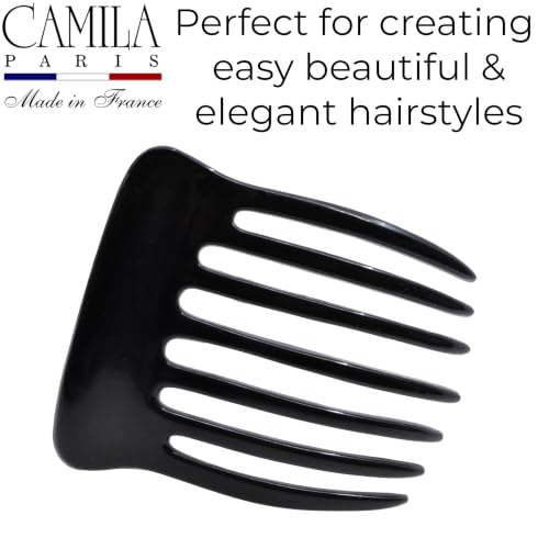 Image of Camila Paris CP3798 Hair Side Comb 2.75 inch French Twist Hair Combs Clips | Small French Comb Hair Clips Pin, Hair Side Combs for Women, Made in France