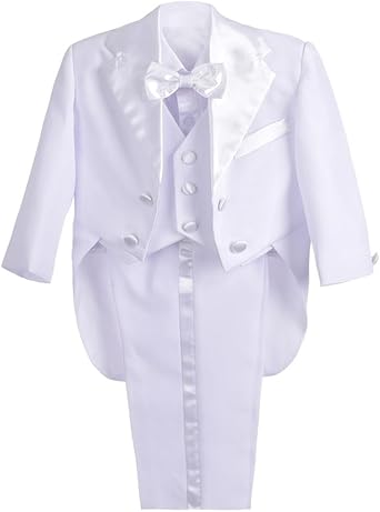 LITO Angels Baby Boy Christening Outfit - Classic Tuxedo with Tail