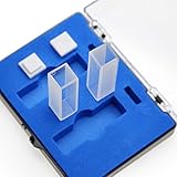 AMTAST UV Quarzküvette Glas Cuvettes Glaszelle für Spektralphotometer 190-2500nm Wellenlängenbereich, Quadratische Form, 2-Set mit Etui