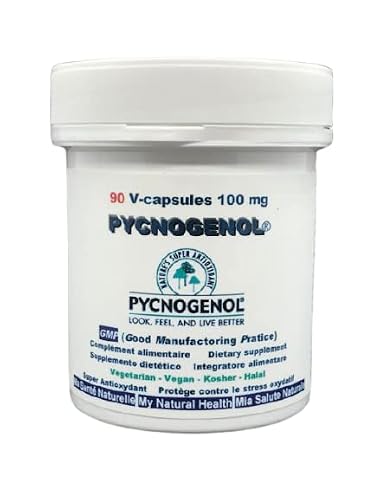 Ma Santé Naturelle PYCNOGENOL 90 gélules végétales de 100 mg SUPER ANTIOXYDANT-testé en laboratoire (Horphag Research Suisse), sans allergènes. Aussi 30 et 180 gélules