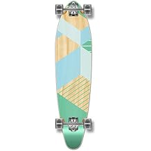 Yocaher Kicktail concave Pro Longboard Complete Cruiser Freeride Skateboard and Decks Complete - Kicktail - Geometric Green