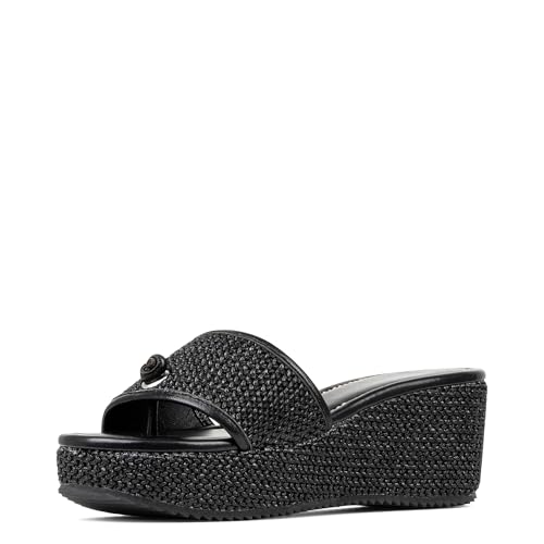Donald Pliner Women's SILLI Wedge Sandals – Slip-On, Comfortable, 2.5-Inch Heel, Open-Toe Sandals, Heeled, Toe-Post. by Donald J Pliner - Used condition - US$57.32