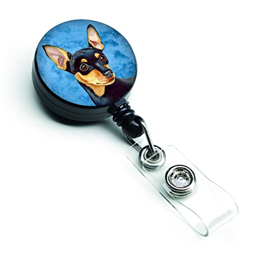 Caroline's Treasures LH9380BUBR Blue Min Pin Retractable Badge Reel for Nurses ID Badge Holder with Clip Retractable Employee Badge Holder, Belt Clip, Multicolor