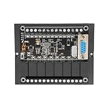 Esta placa es placa PLC, utiliza directamente el software de programación GX para escribir diagramas de escalera, se escribe directamente en el PLC, se puede monitorear en línea, el precio es incluso más barato que la placa de un solo chip.