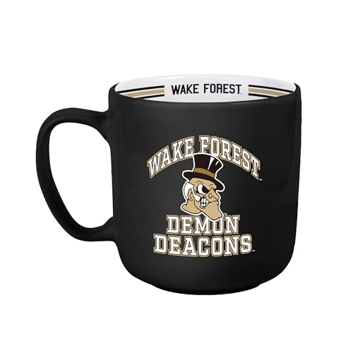 Image of Logo Brands NCAA Wake Forest Demon Deacons 15 oz Stripe Coffee Mug - Vintage Team Logo, Inside Print & Stripes, Microwave & Dishwasher Safe- Great Gift For Fans & Alumni
