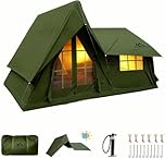 14' x 10' Large Inflatable Tents for Camping 8-10 Person - Instant Setup 4 Season Blow up Tent, Waterproof Inflatable Hot Tent with Stove Jack