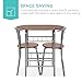 Best Choice Products 3-Piece Wooden Round Table & Chair Set for Kitchen, Dining Room, Compact Space w/Steel Frame, Built-in Wine Rack - Espresso