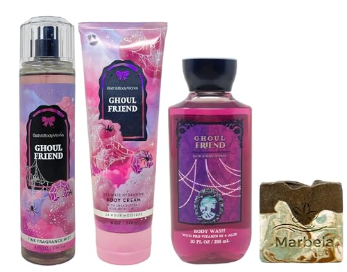 Bath & Body Works Ghoul Friend Fine Fragrance Mist Ultimate Hydration Body Cream and Body Wash - with a Cabin Spice Bar Soap