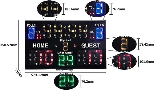 Marcador electrónico digital de baloncesto 15 dígitos LED miniatura 4