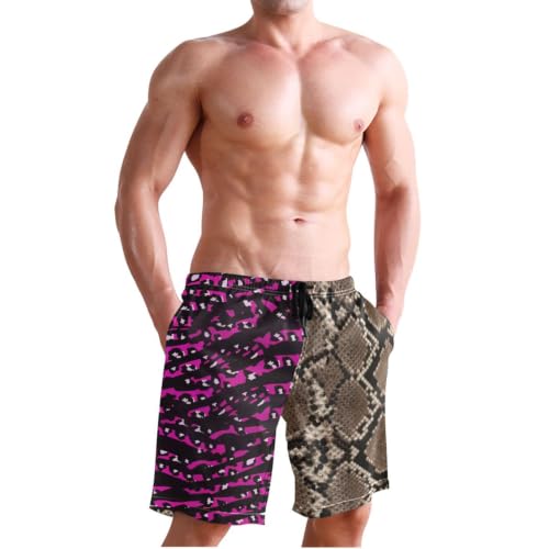 Short de bain de luxe pour homme avec compression python marron noir - 4