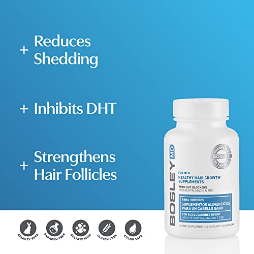 Bosleymd Men's Hair Growth Supplement (2 Month Supply) #TOP1