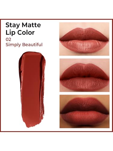 Image of INSIGHT Stay Matte Lipcolor | Butter Texture with Matte Finish | Long Lasting Formula | Transferproof | Comfortable Wear | Infused with Avocado Oil & Niacinamide - (SIMPLY BEAUTIFUL) 3g