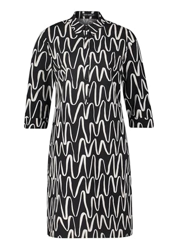 Betty Barclay Damen Hemdblusenkleid mit 3/4 Arm Schwarz/Weiß,42