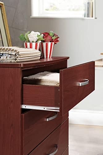 Hodedah Import 5 Drawer Chest, With Metal Gliding Rails, Mahogany, 47.8X31.5 Inches #TOP4