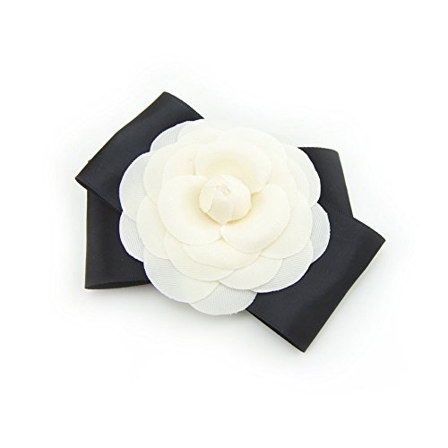 Meilliwish Big Flower Beautiful Wedding Hair Pin Hair Clip for Women (A101)(White)