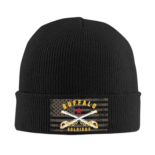 Buffalo Soldier America History Double-Layer Ribbed Knit Hats - Warm