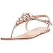 Jeweled Metallic Ankle-Strap Thong Sandals Style Rio, Rose Gold, 8