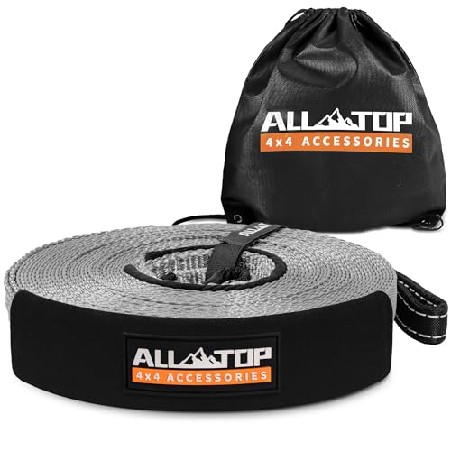 ALL-TOP Winch Extension Strap 2in x 65.6ft Min Break Strength 11000Lbs, Extend Reach of Winch Cable/Rope for Winch Rating Under 13500Lbs