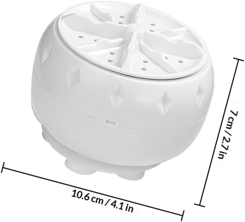2pcs Mini Portable Washing Machine with USB Power, White Plastic