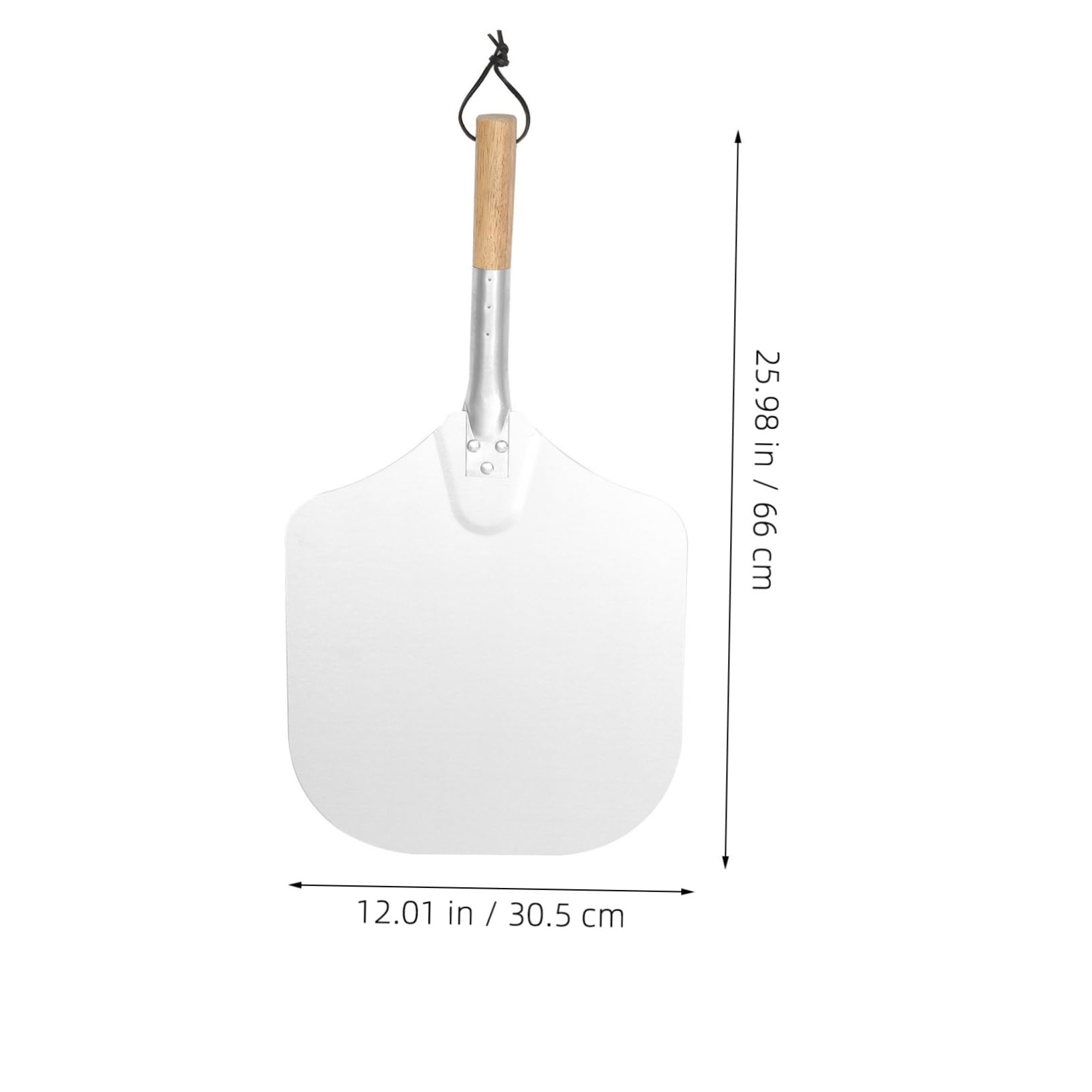 BRIGHTFUFU Pizza Oven Accessory Set Aluminum Pizza Peel Shovel Wood Handle for Comfortable to Hold Multipurpose for Baking